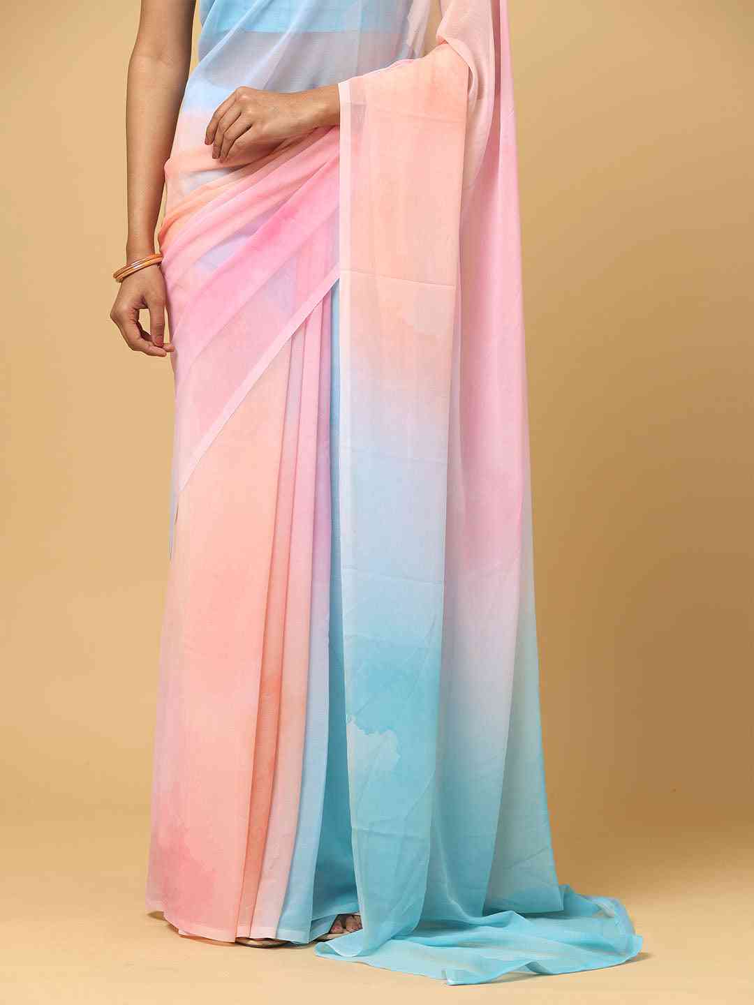 Ombre Soft Georgette Digital Print Saree by My Store