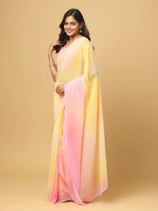 Ombre Soft Georgette Digital Print Saree by My Store