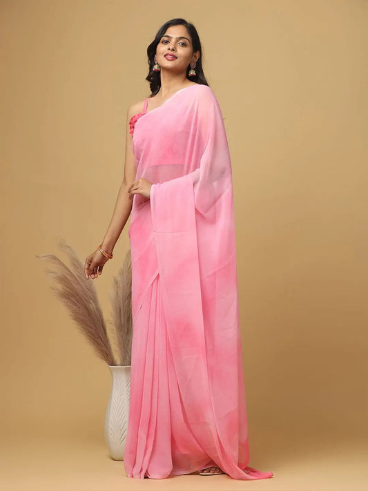 Ombre Soft Georgette Digital Print Saree by My Store