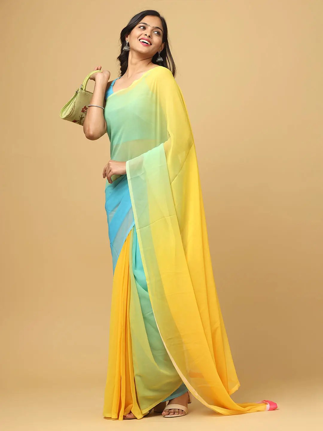 Ombre Soft Georgette Digital Print Saree by My Store