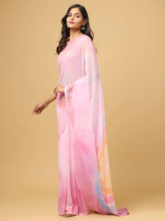 Ombre Soft Georgette Digital Print Saree by My Store