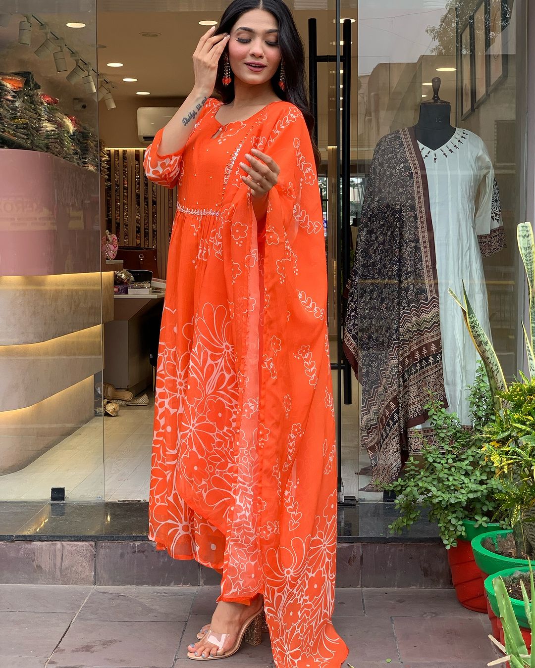 Cool & Classy: Contemporary Orange Kurta Set for Every Mood