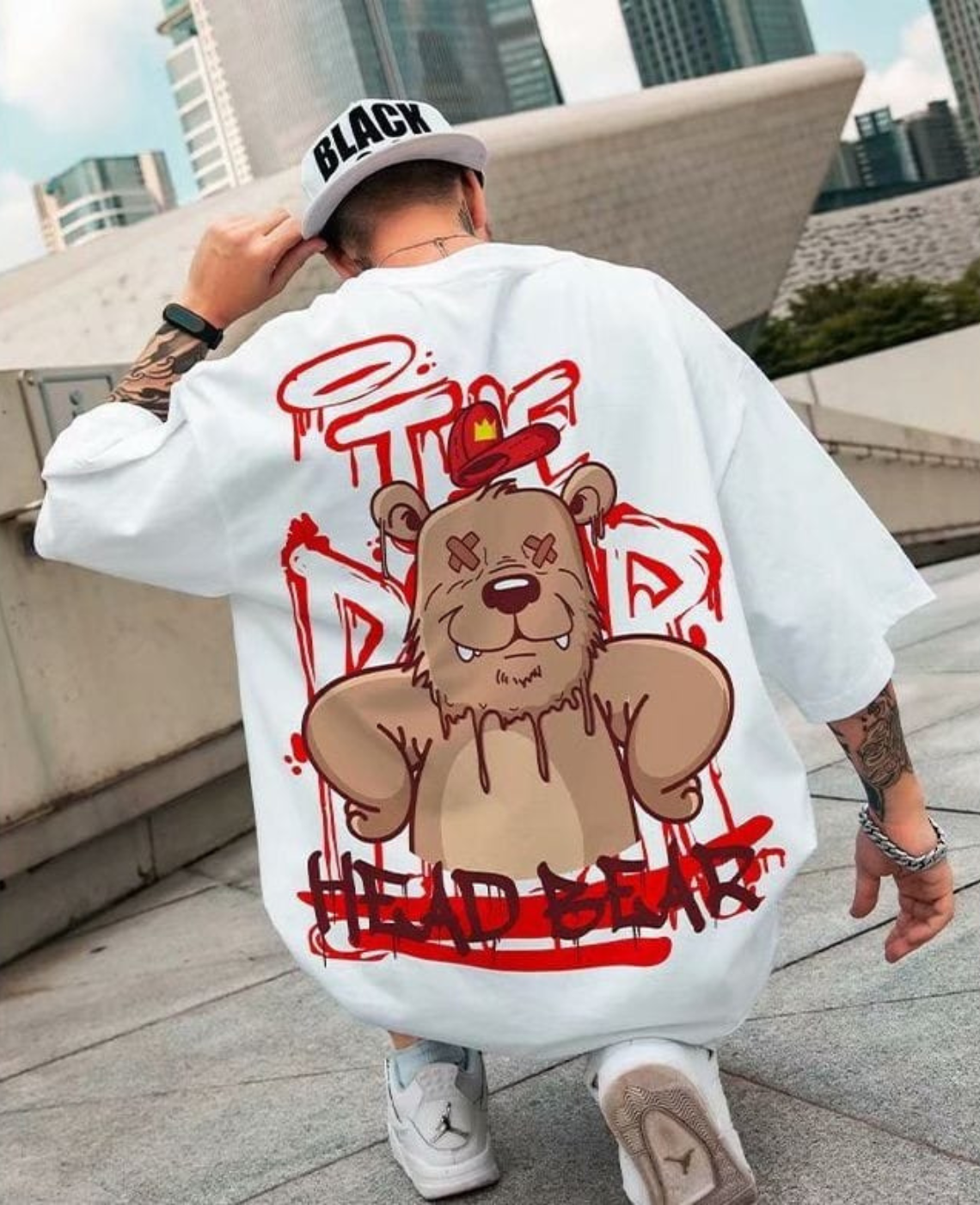 Oversized T shirt Down shoulder t shirts - RedBear