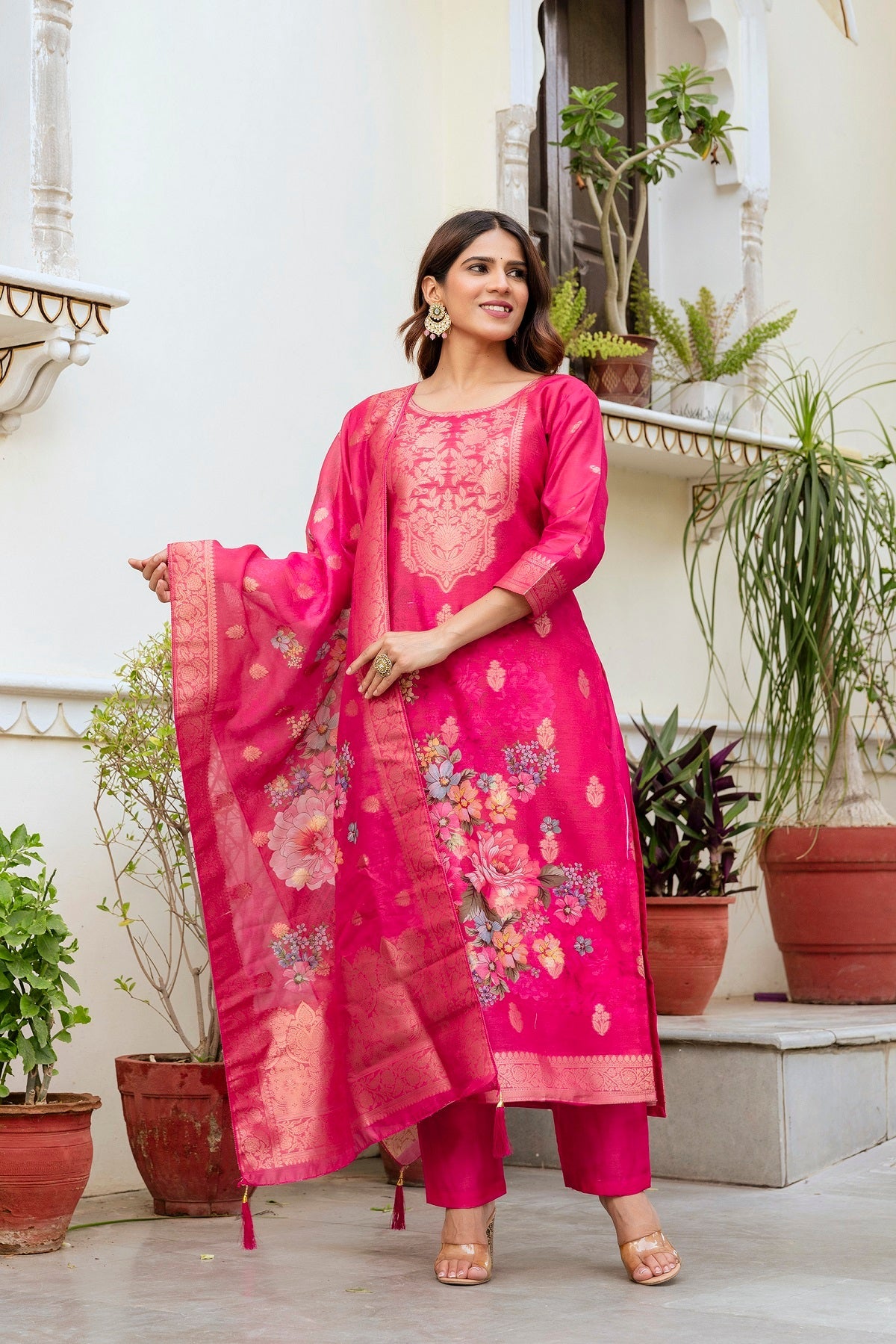 Chic Pink Printed Kurta for Women – Casual & Ethnic Wear