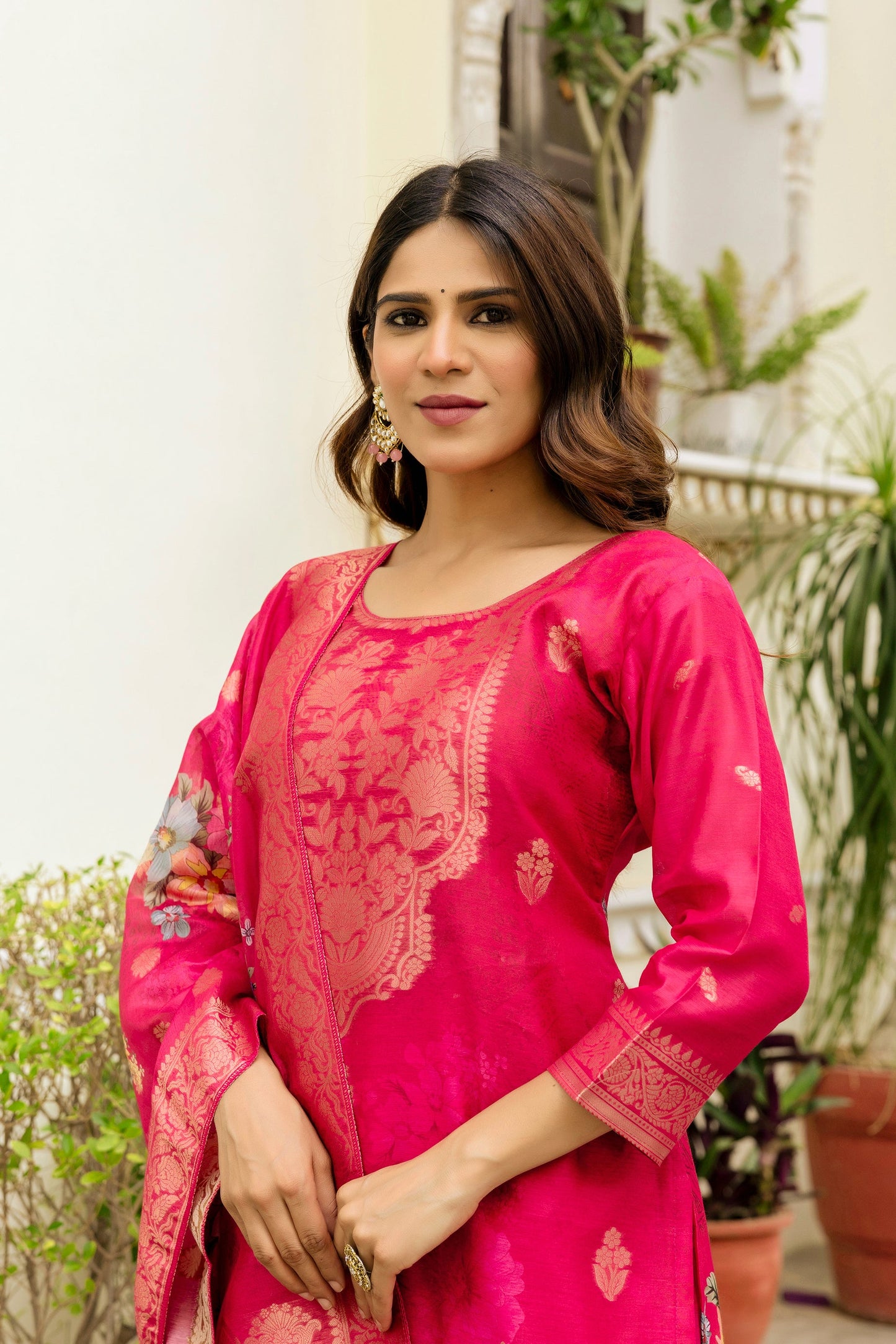 Chic Pink Printed Kurta for Women – Casual & Ethnic Wear
