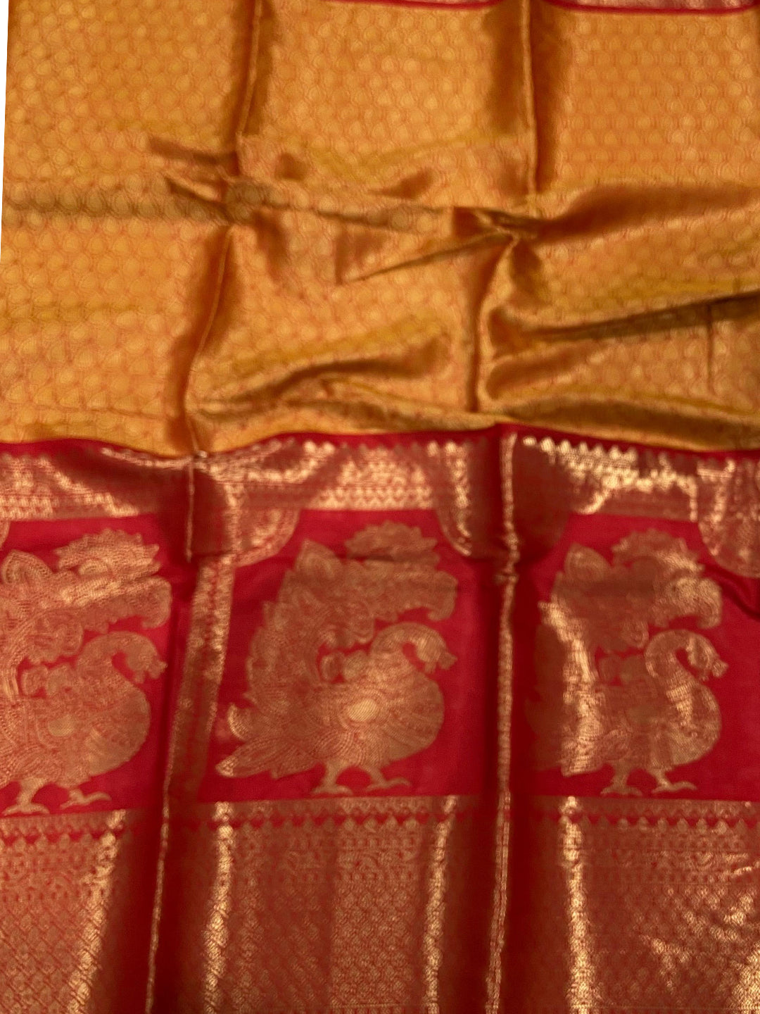 Cream Banarasi Silk Saree With Kanchi Pattu Border by My Store