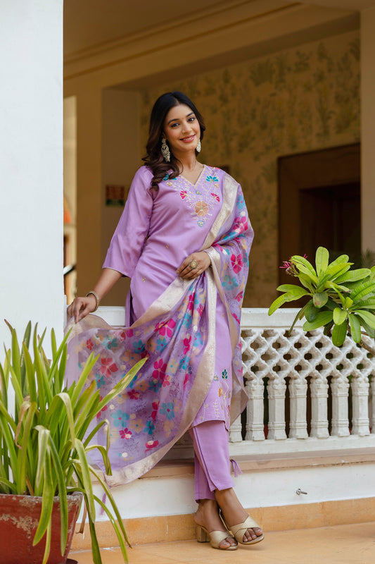 Deep Plum Grace Purple Kurta Set