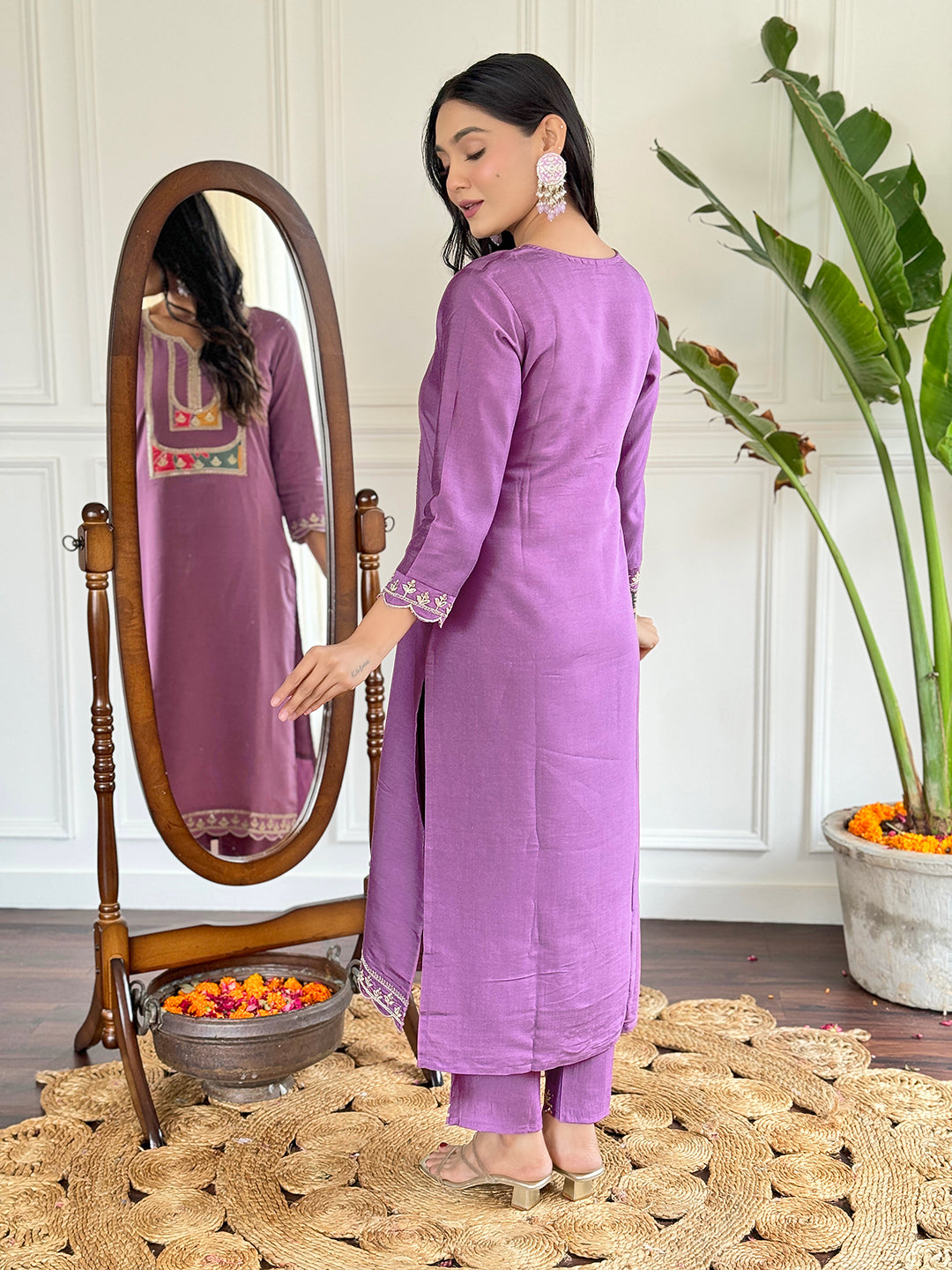 Lavender Dreams Purple Kurta Set for laddies