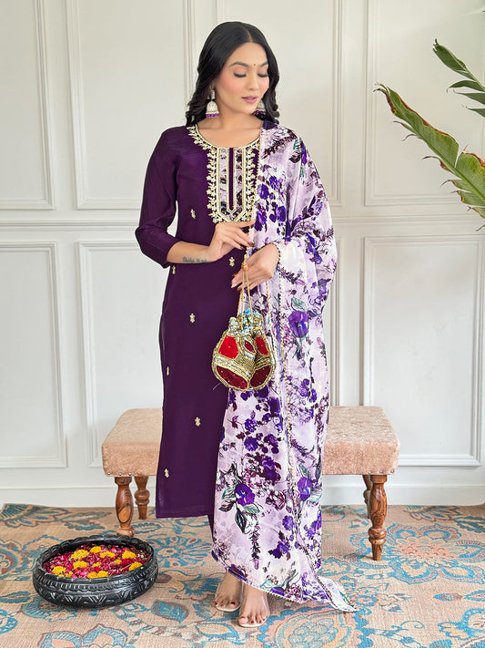 Ready To Wear Purple Kurta Set – Soft Hue, Timeless Style