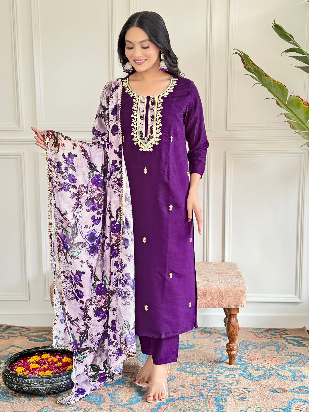 Ready To Wear Purple Kurta Set – Soft Hue, Timeless Style