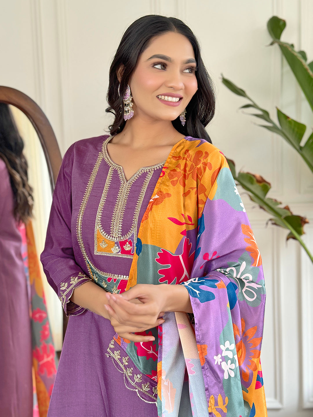 Lavender Dreams Purple Kurta Set for laddies