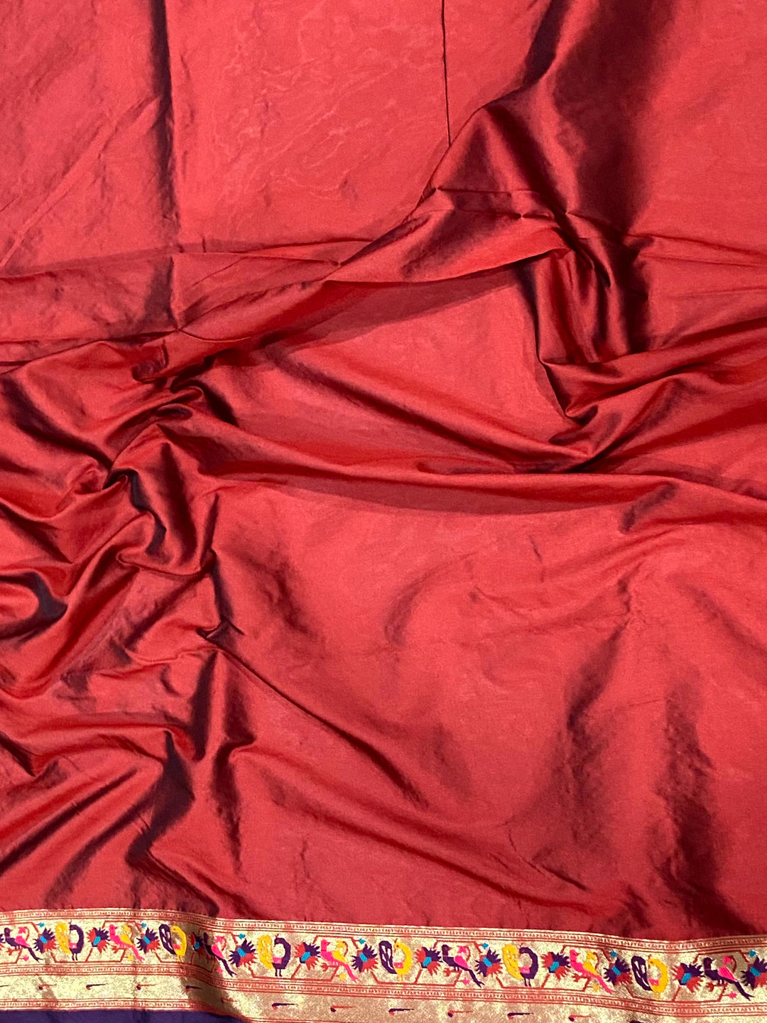 Maroon Patola Silk Zari Weaving Saree by My Store