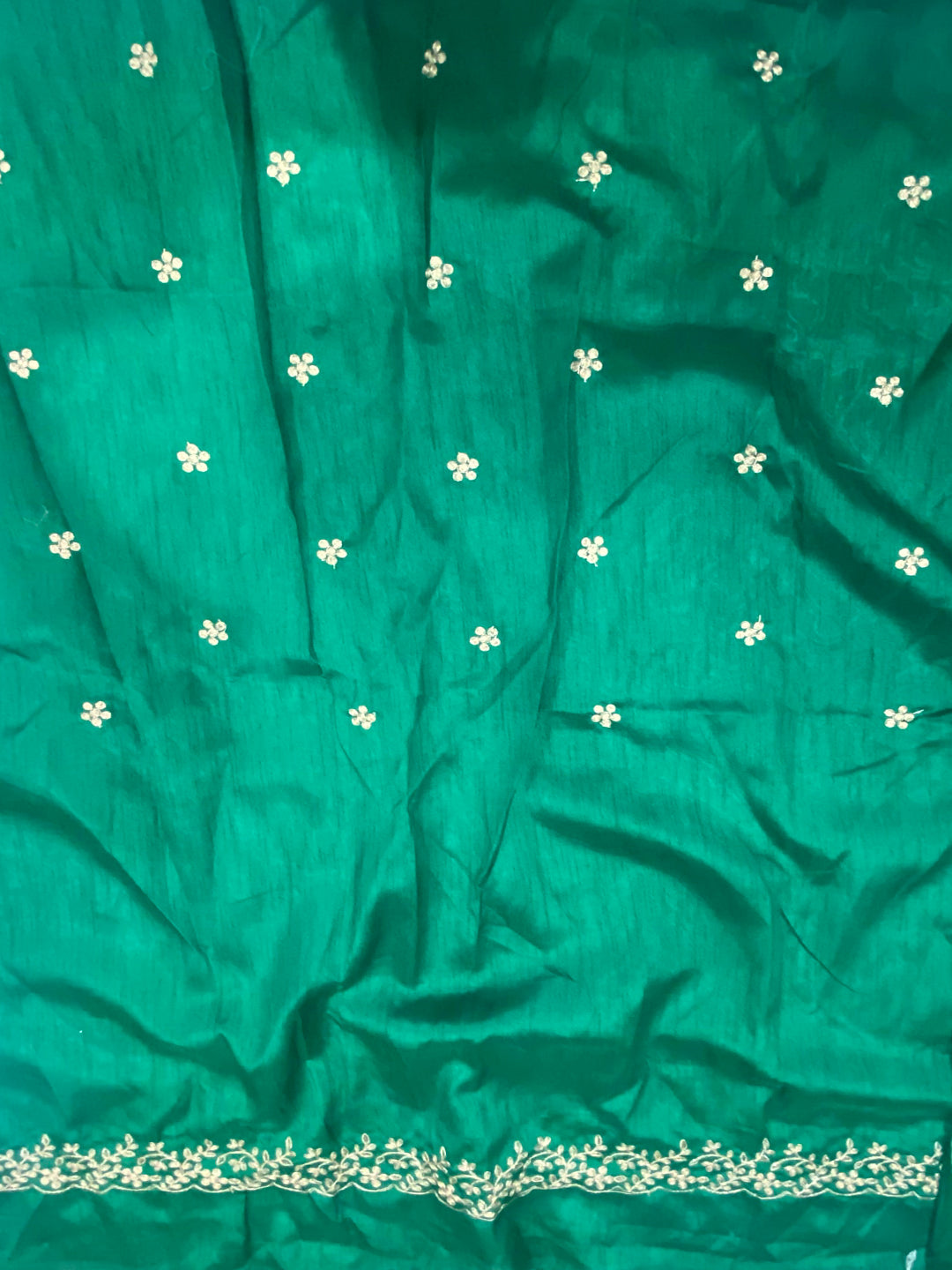 Green Soft Georgette Bandhej Print Saree by My Store