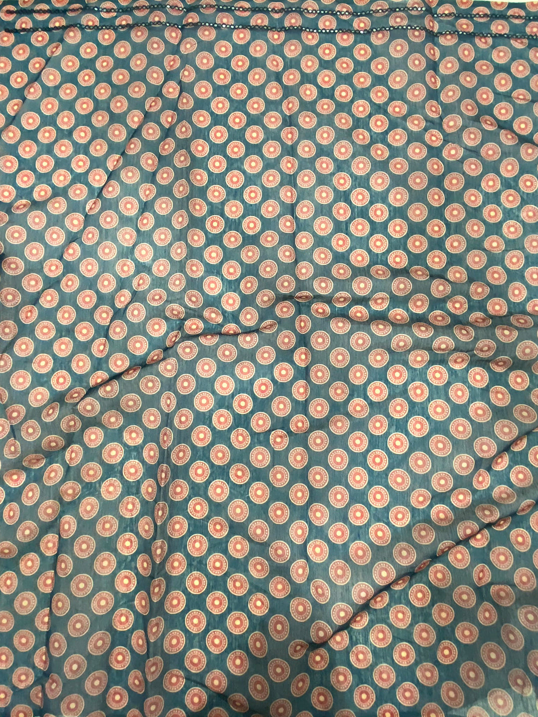 Navy Blue Charm Mirror Work Silk Saree by My Store