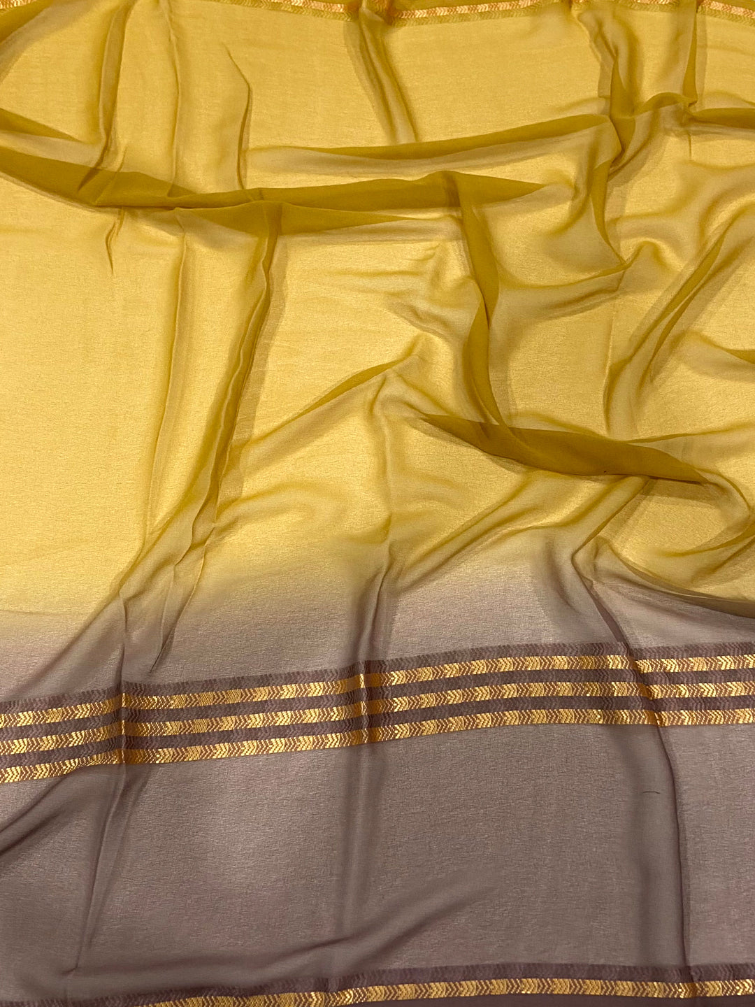 Yellow Soft Georgette Concept Colour Saree