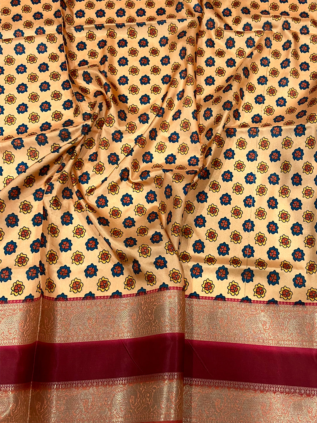 White Colour Soft Silk Kalamkari Saree