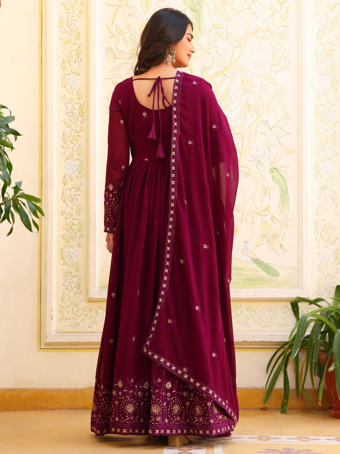 Purple Georgette Party Wear Anarkali Suit