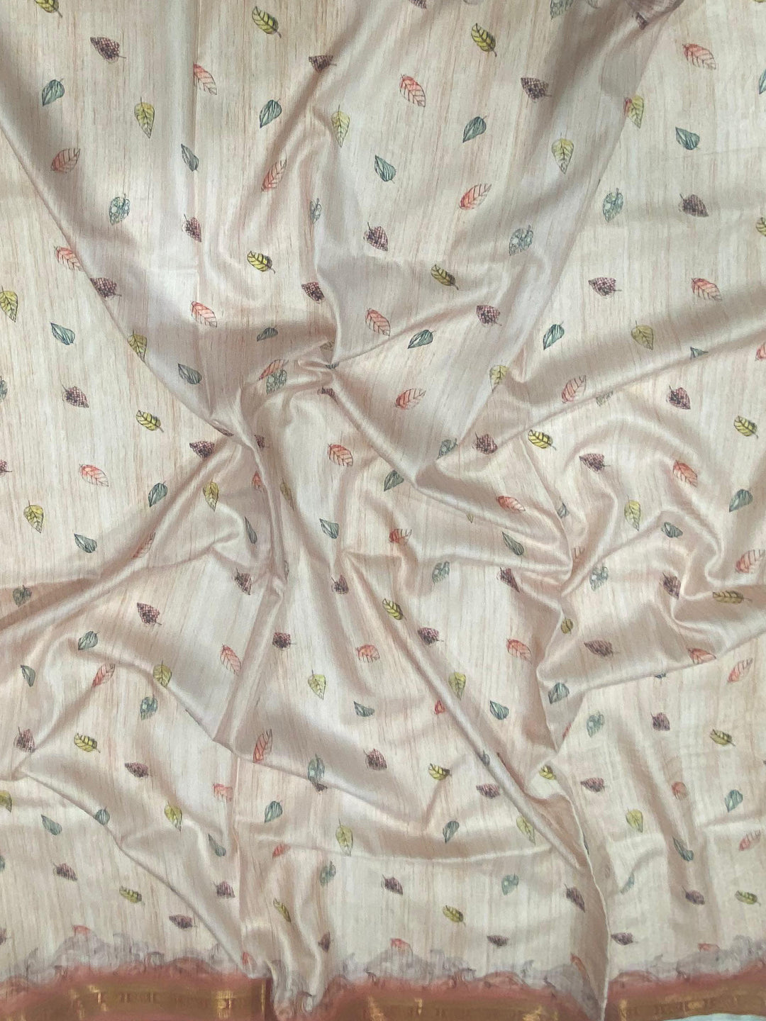 Pink Soft Silk Ocean Wave Patterns Saree by My Store