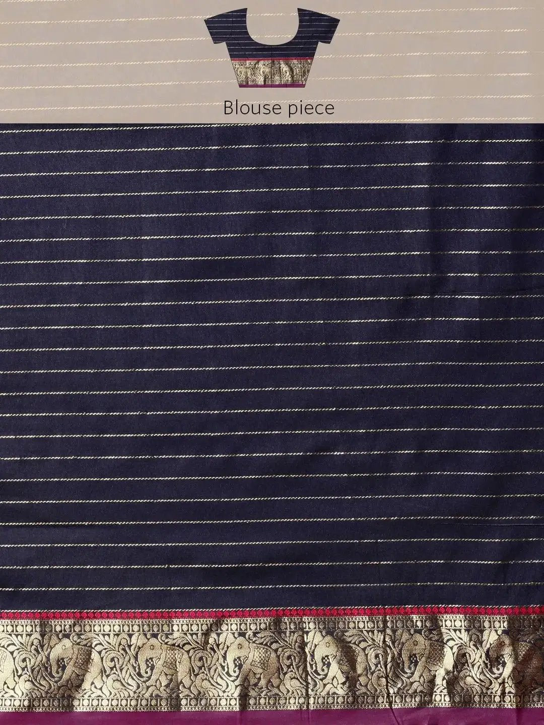 Banarasi Silk Saree with Intricate Checked Pattern and Woven Border