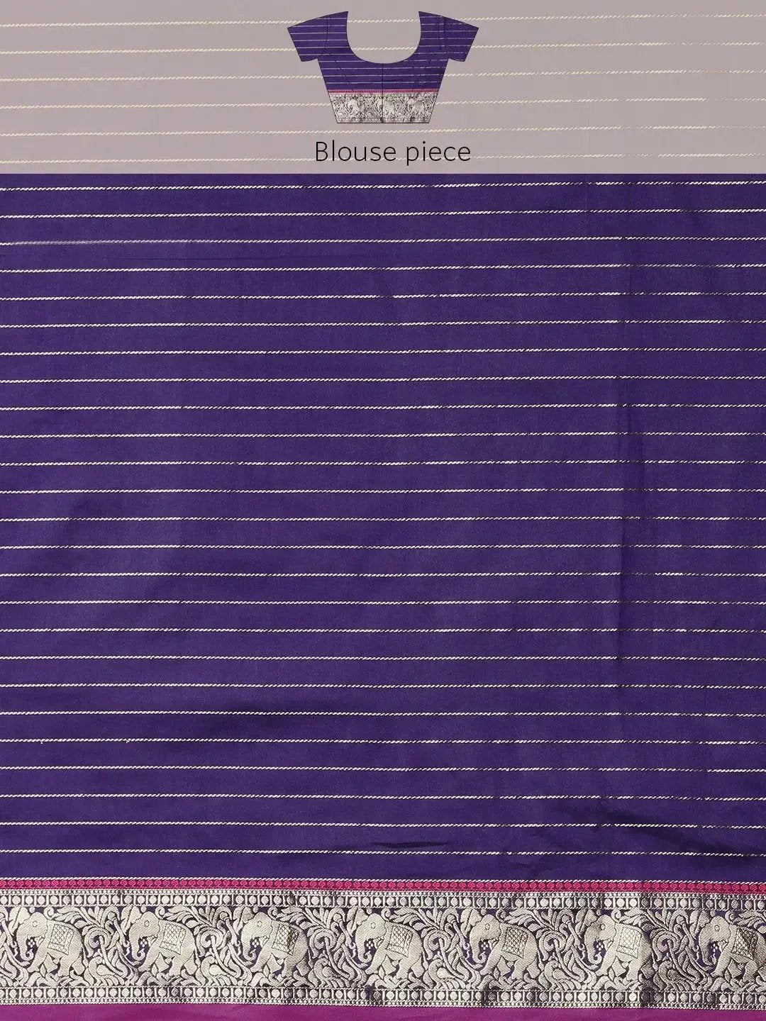 Banarasi Silk Saree with Intricate Checked Pattern and Woven Border