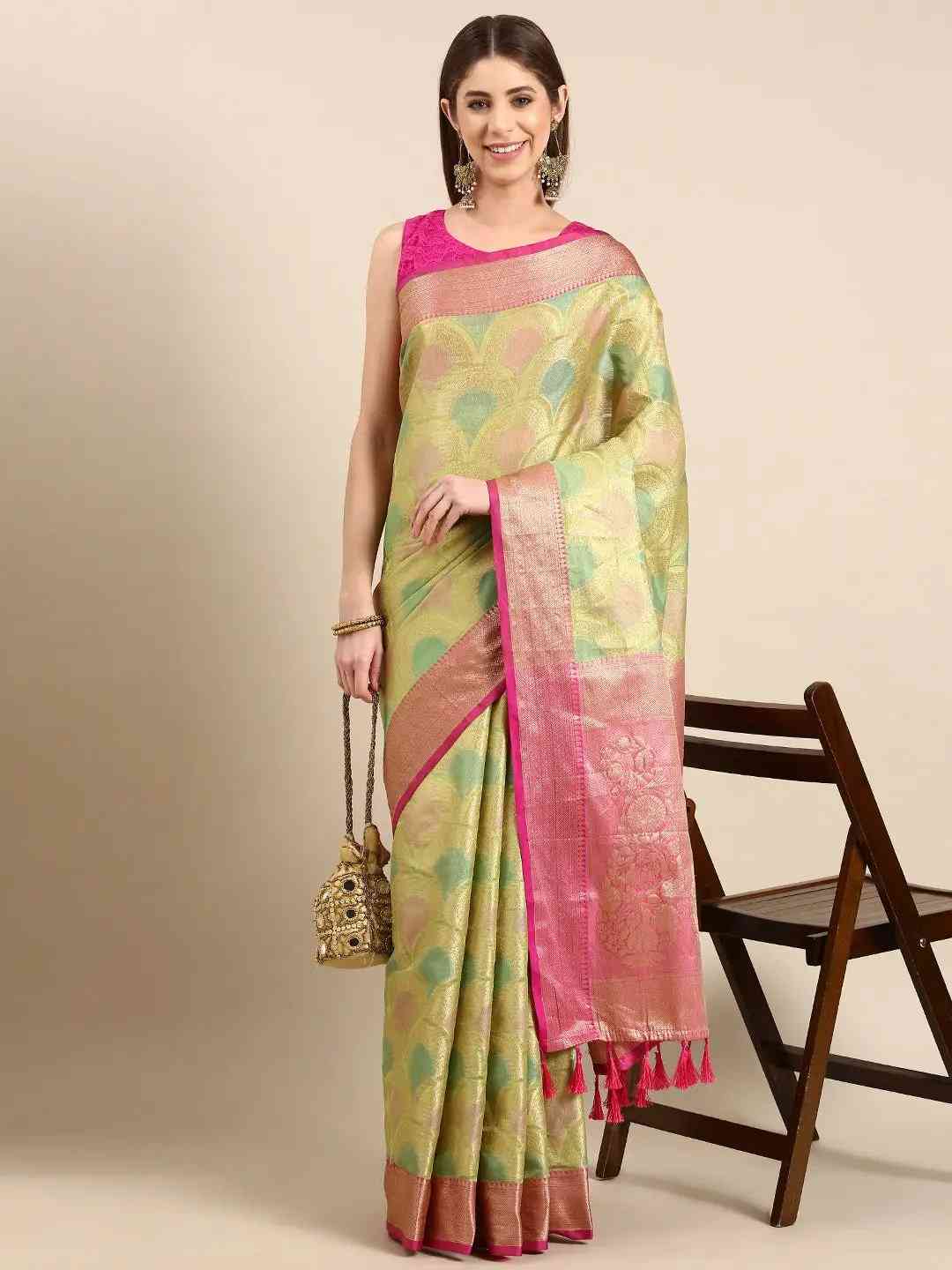 Soft Silk Kanjivaaram Traditional Wear Saree by My Store