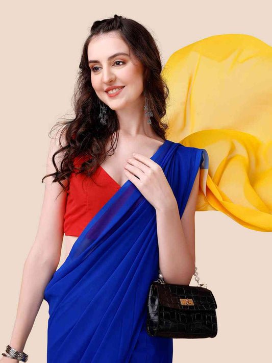 Soft Georgette Bollywood celebrity Wear Saree by My Store