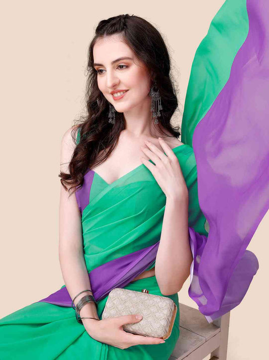 Soft Georgette Bollywood celebrity Wear Saree by My Store