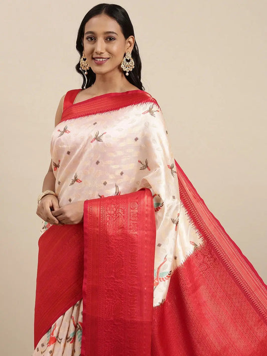 Designer Digital Kalamkari Print Pattu Banarasi Silk Saree by My Store
