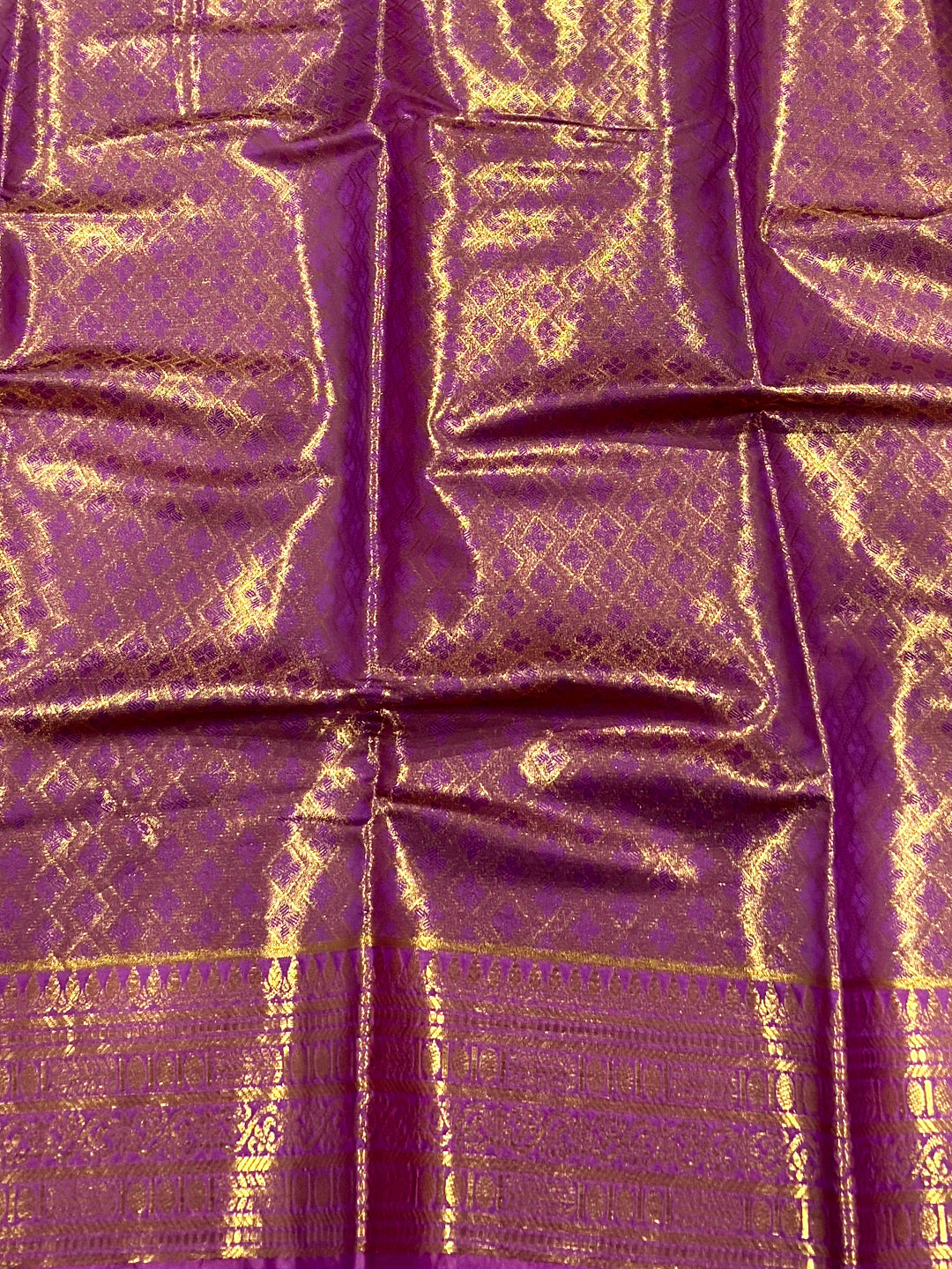 Golden Beige Dharmavaram Silk Saree