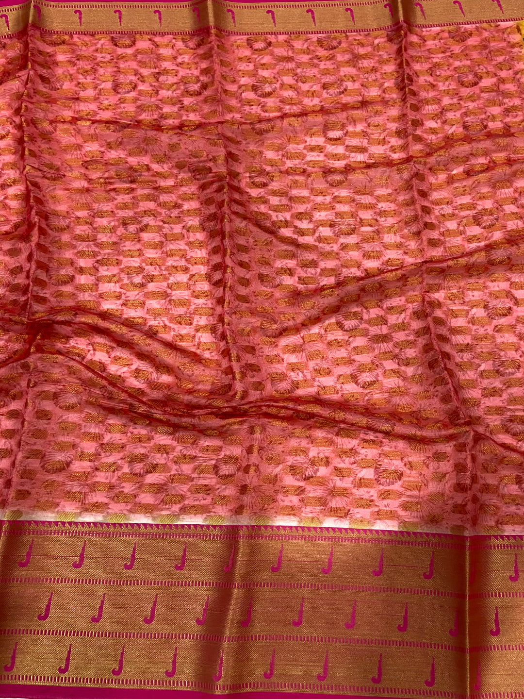Yellow Floral Paithani Kora Silk Saree
