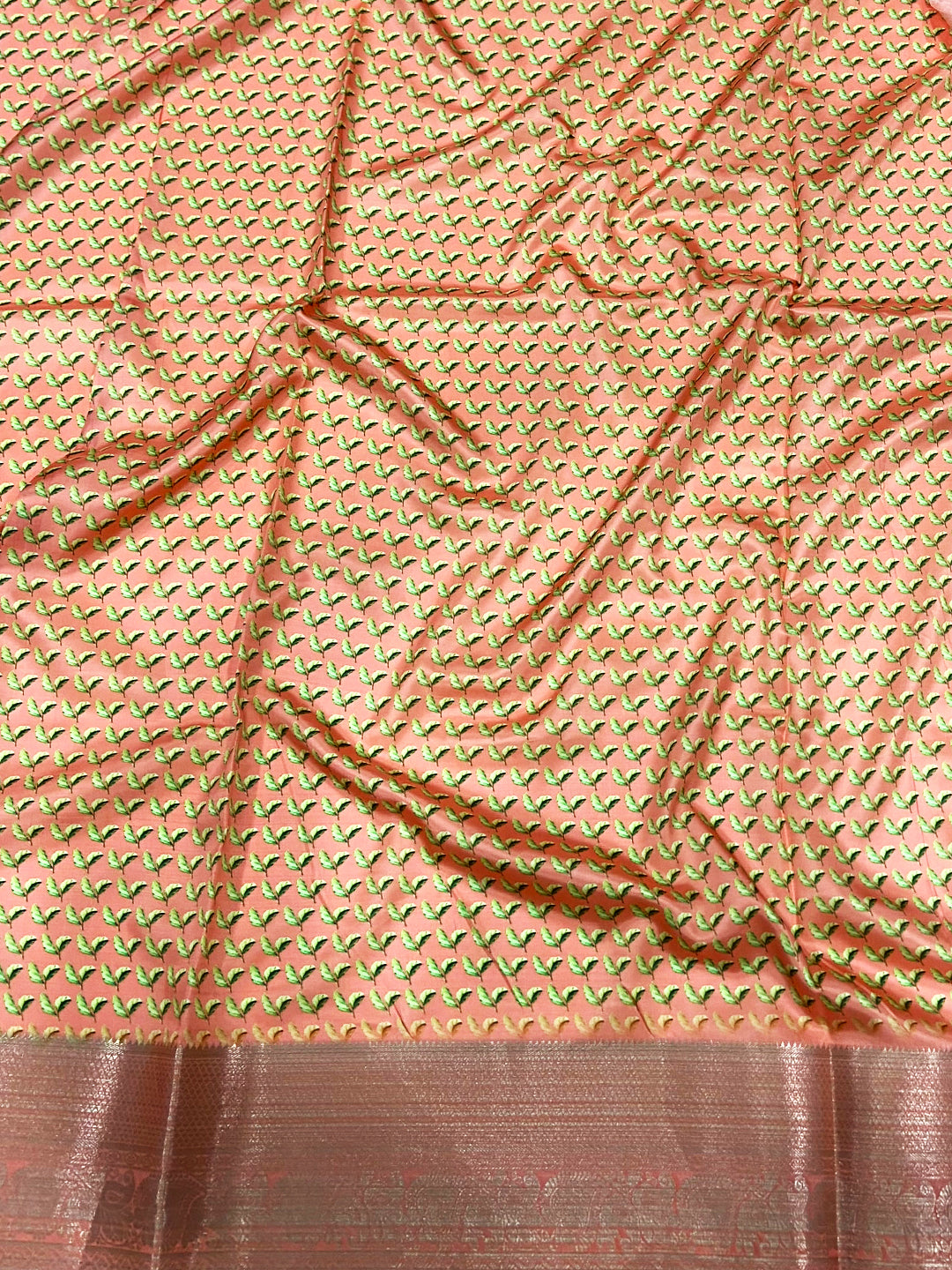 Coral Soft Organza Digital Print Saree by My Store