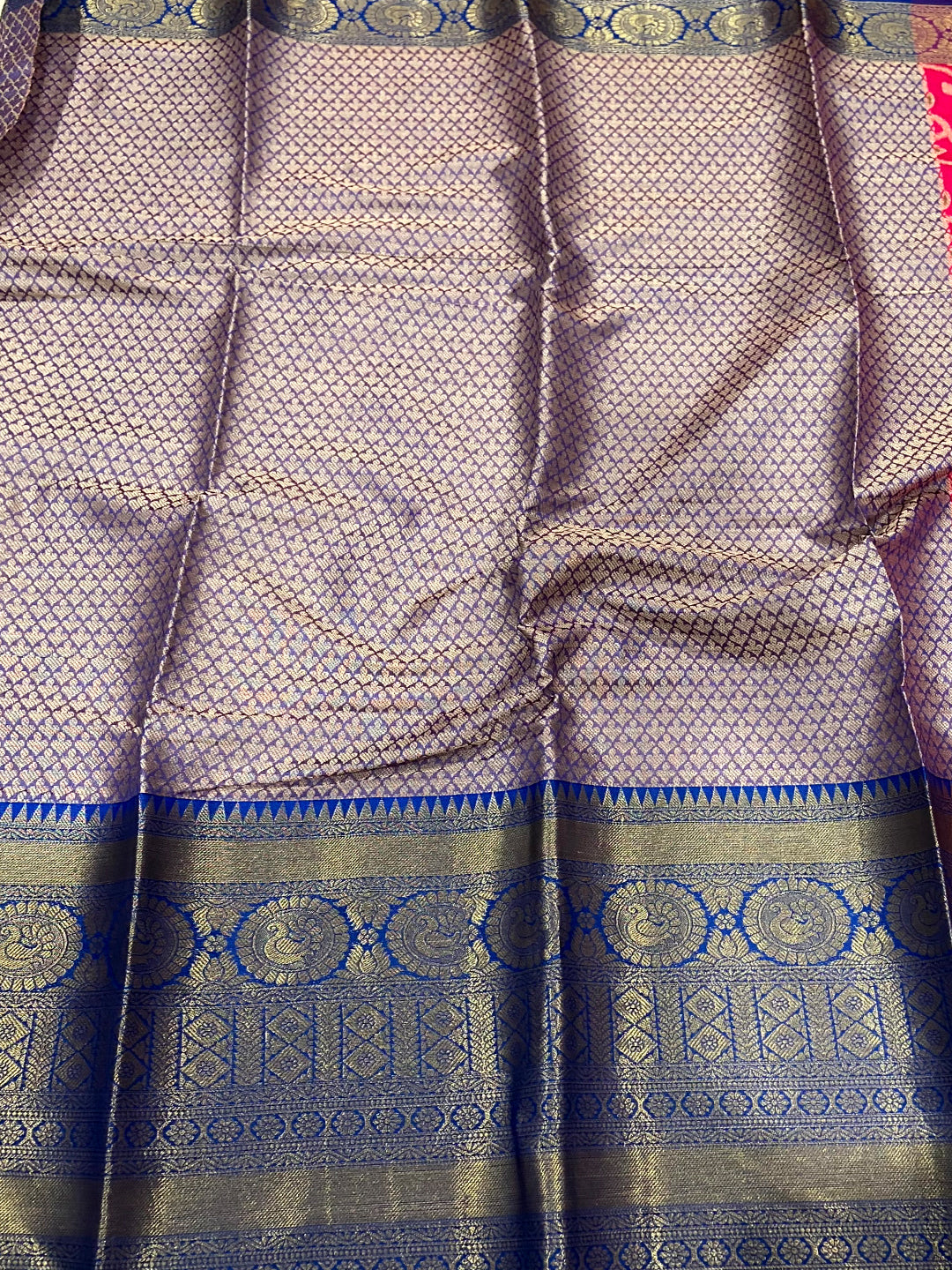 Magenta Minakari Ikkat Print Saree by My Store