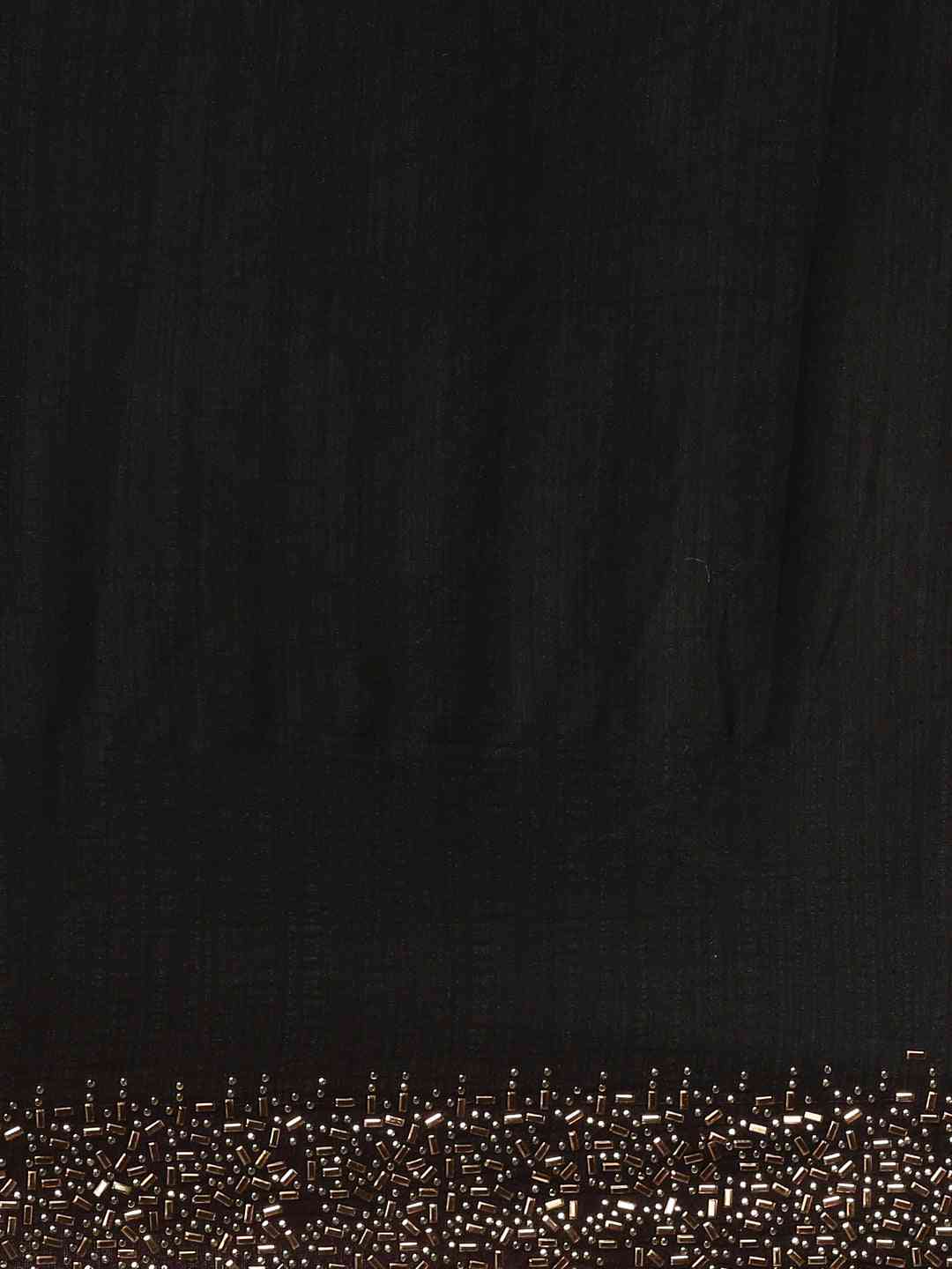 Black Colour Poly Silk Saree with Swarovski Stones Work