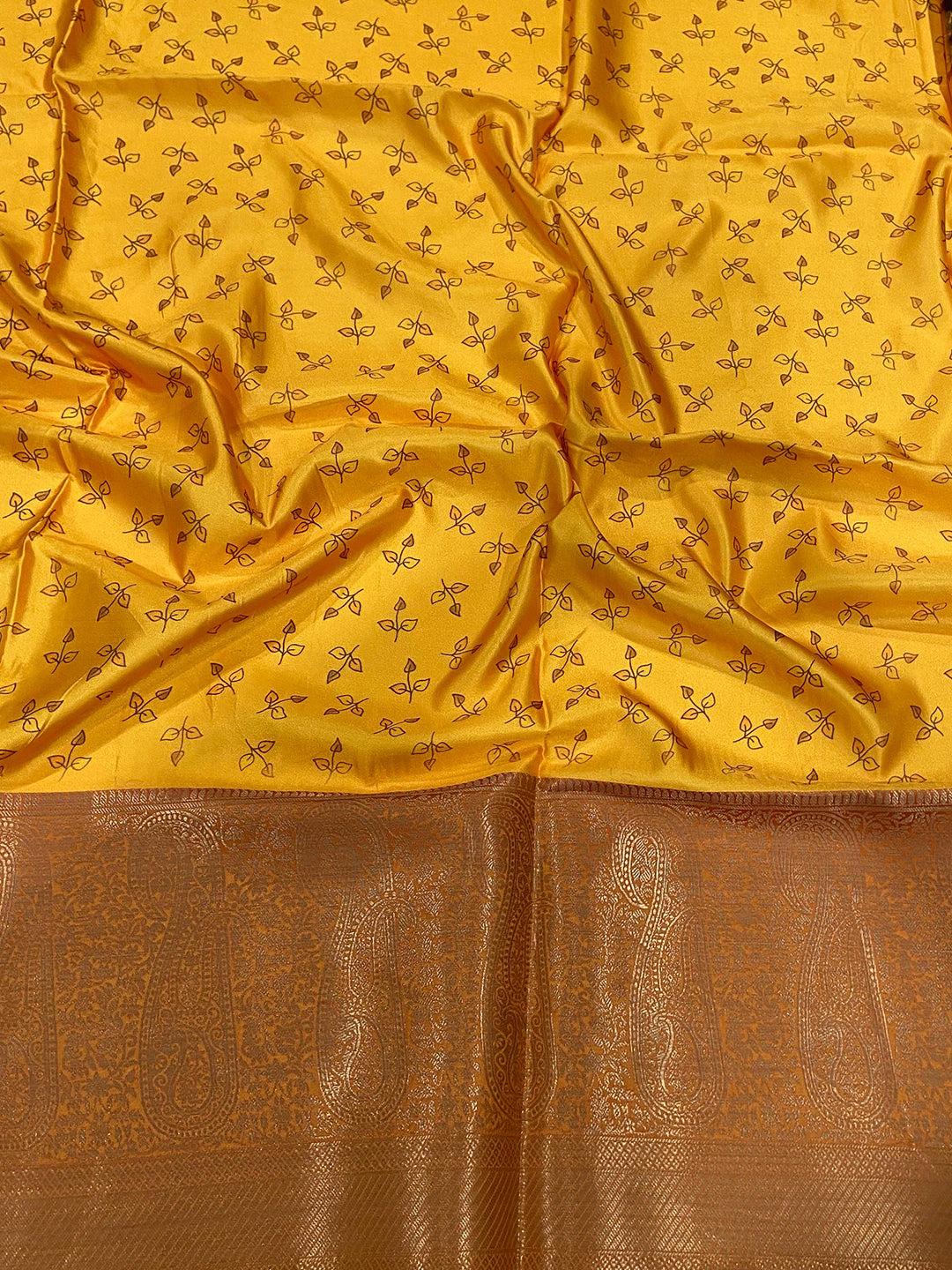 Wine Satin Pichwai Print Saree
