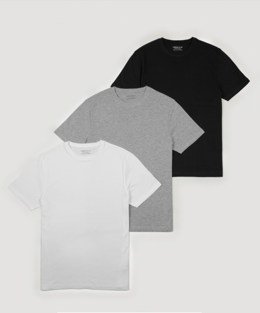 Grey, White and Black Pack Of 3 Classic T-Shirt