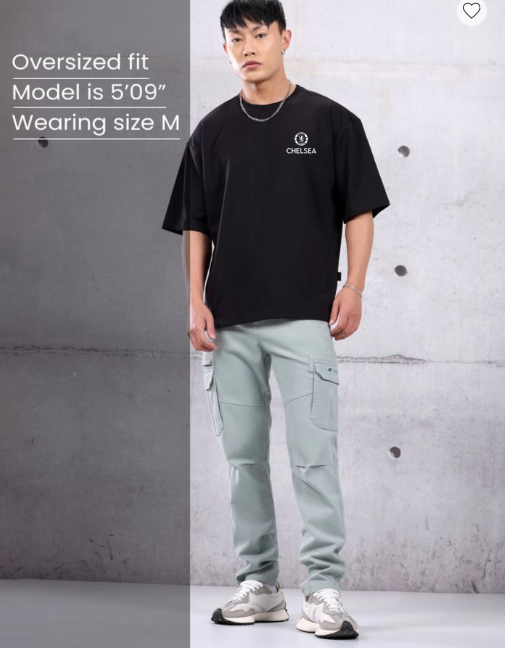 CHELSEA BLACK OVERSIZED T-SHIRT