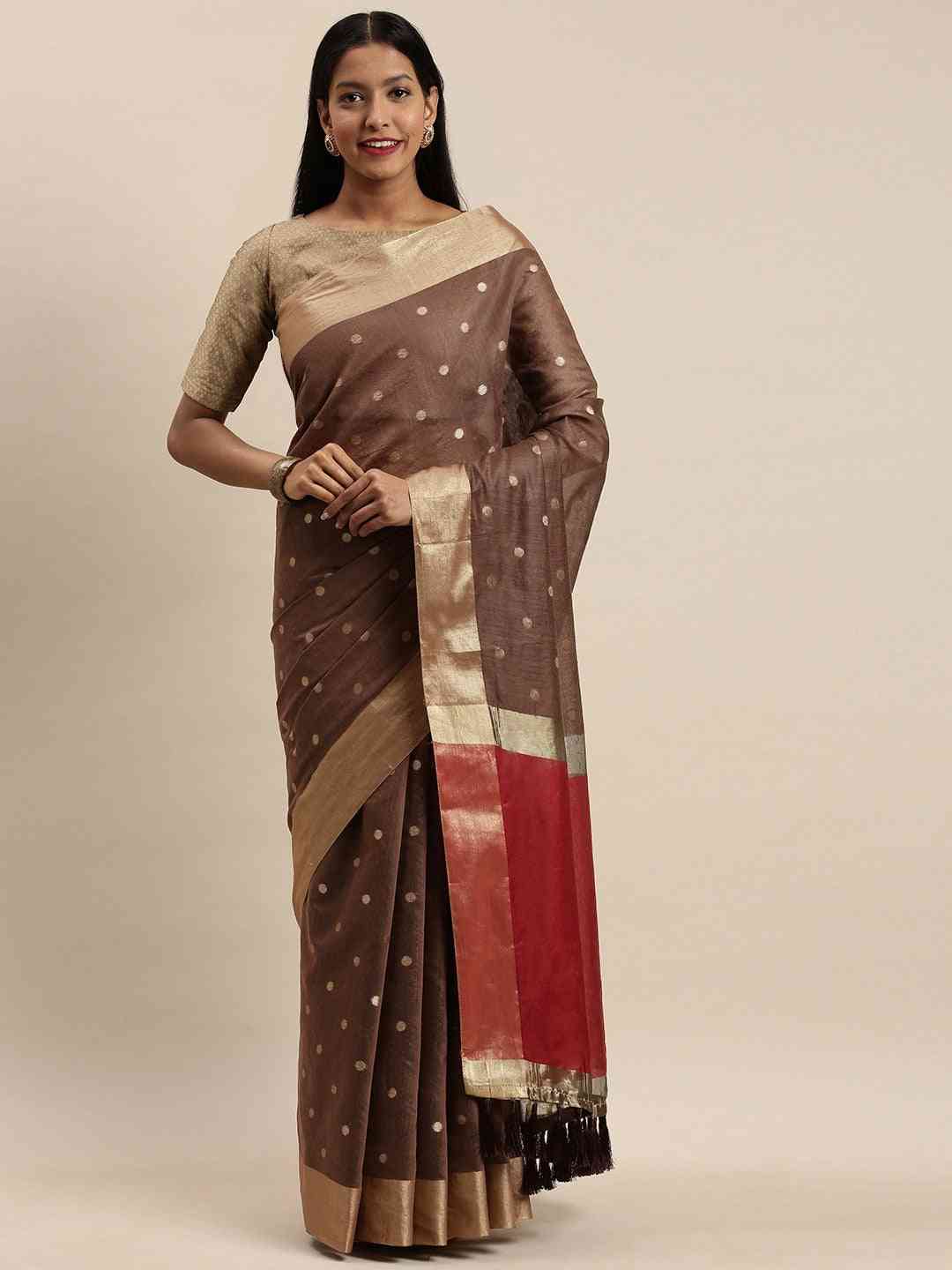 Banarasi Silk Saree With Woven Design And Zari Work