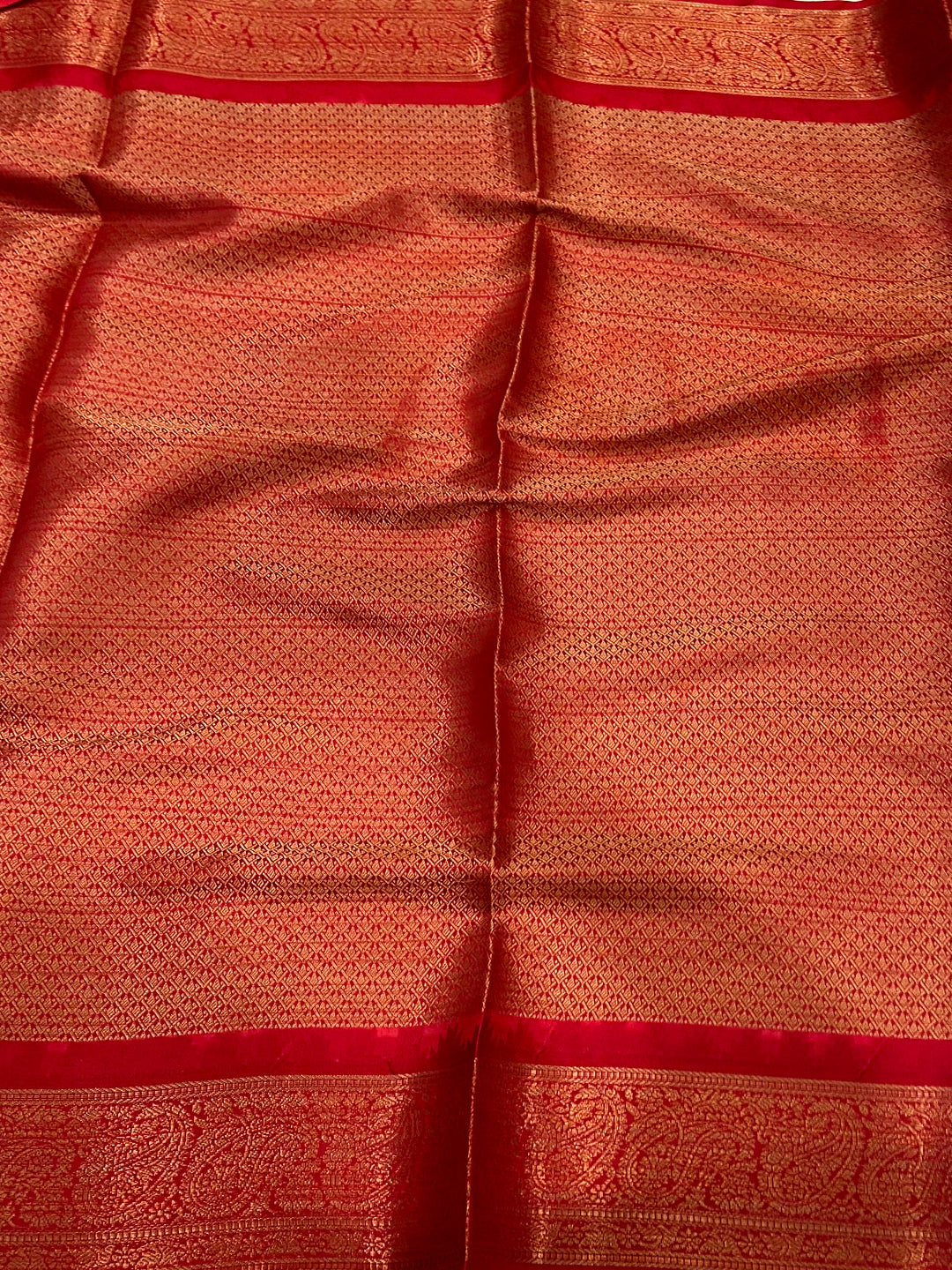 Red Kovai Rettapet Border Digital Print Saree by My Store