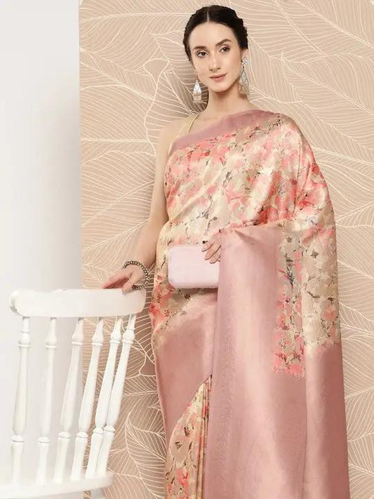 Banarasi Soft Silk Print Party Wear Saree