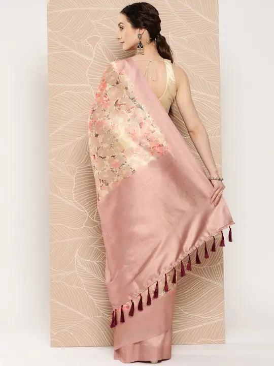 Banarasi Soft Silk Print Party Wear Saree by My Store