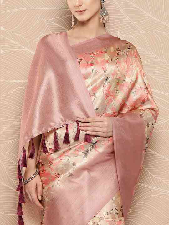 Banarasi Soft Silk Print Party Wear Saree by My Store