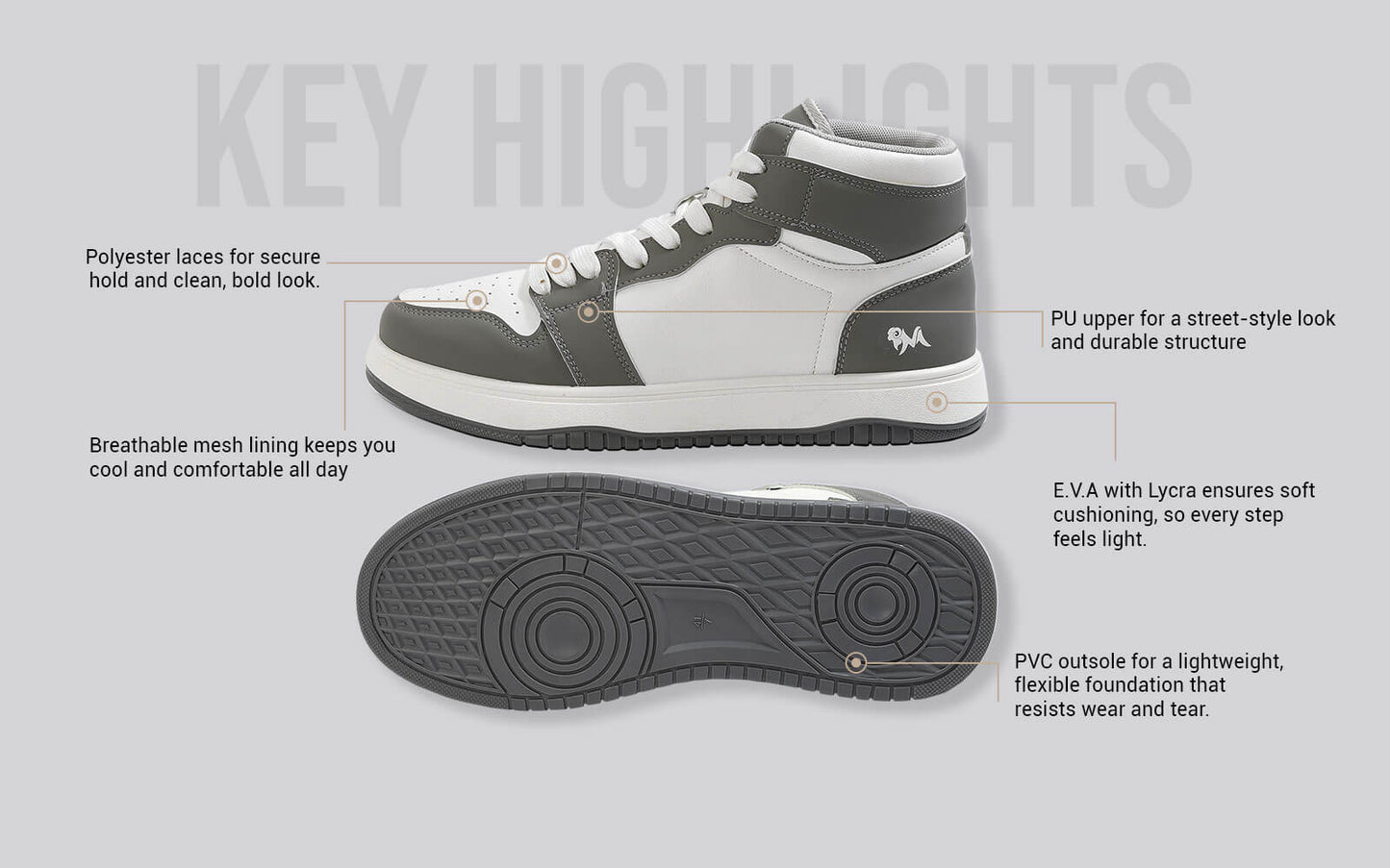 Character High Top : Grey-White by My Store