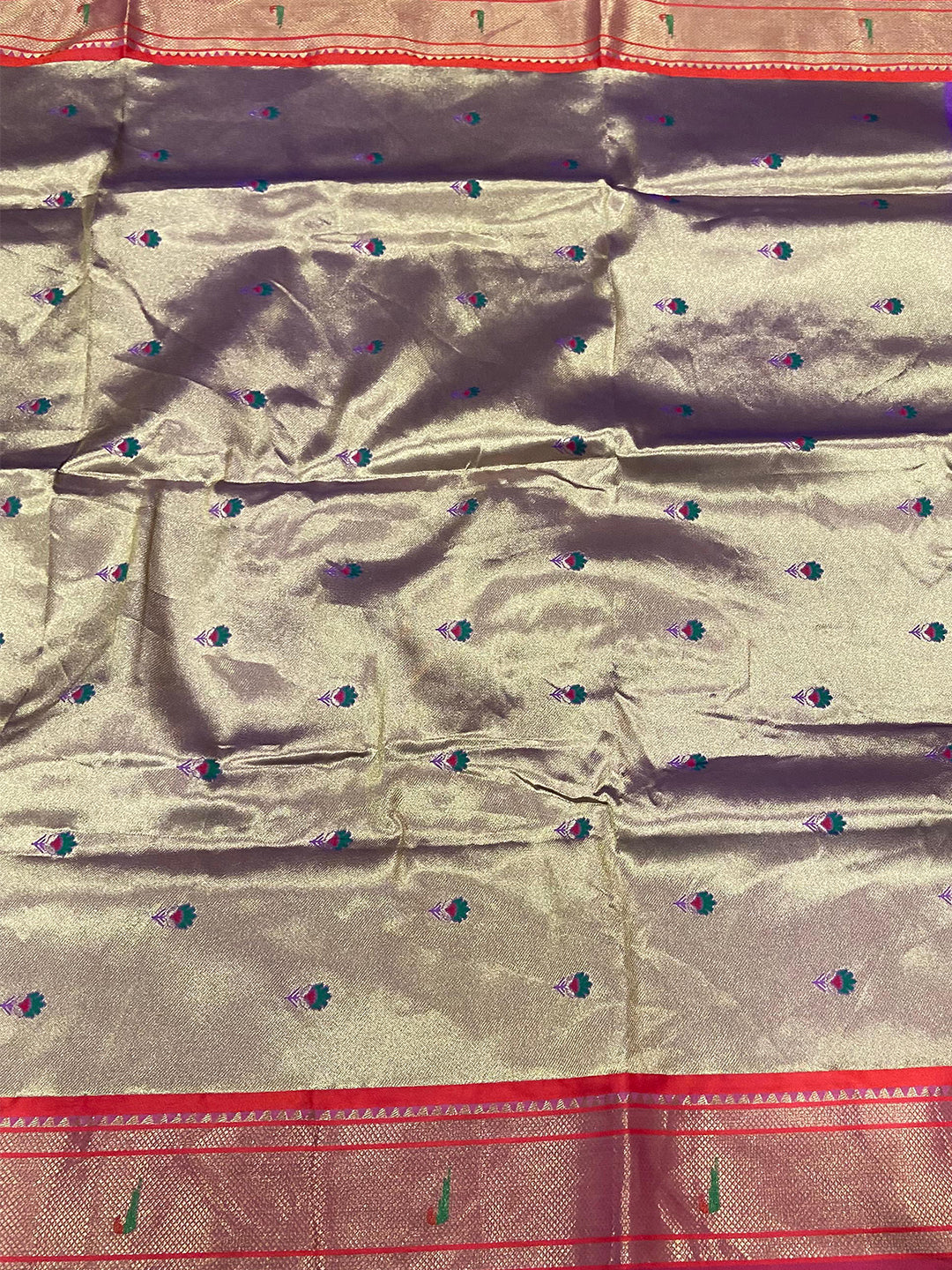 Lavender Soft Silk Yeola Paithani Saree by My Store