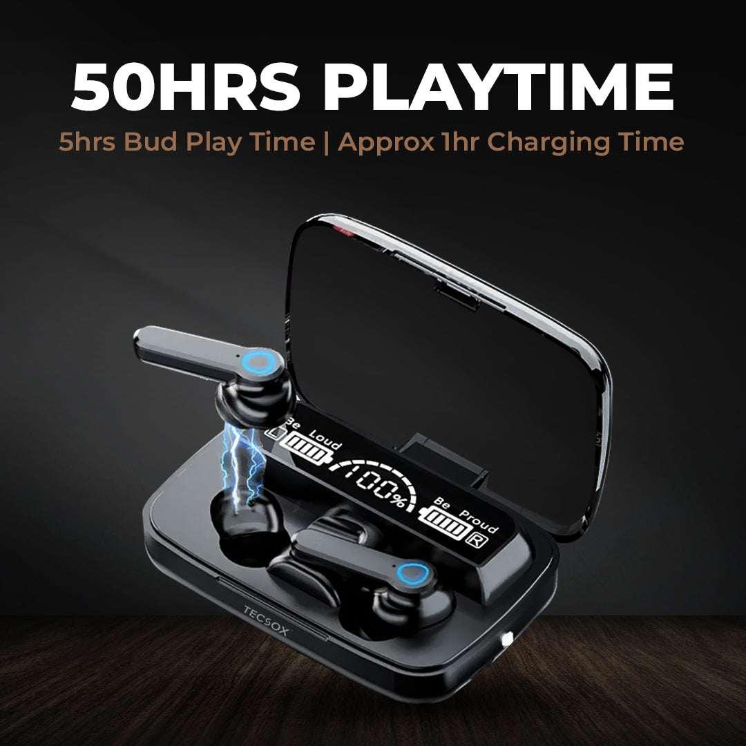 Order TecSox Max 19 Bluetooth Earbuds | Power Bank & Torch