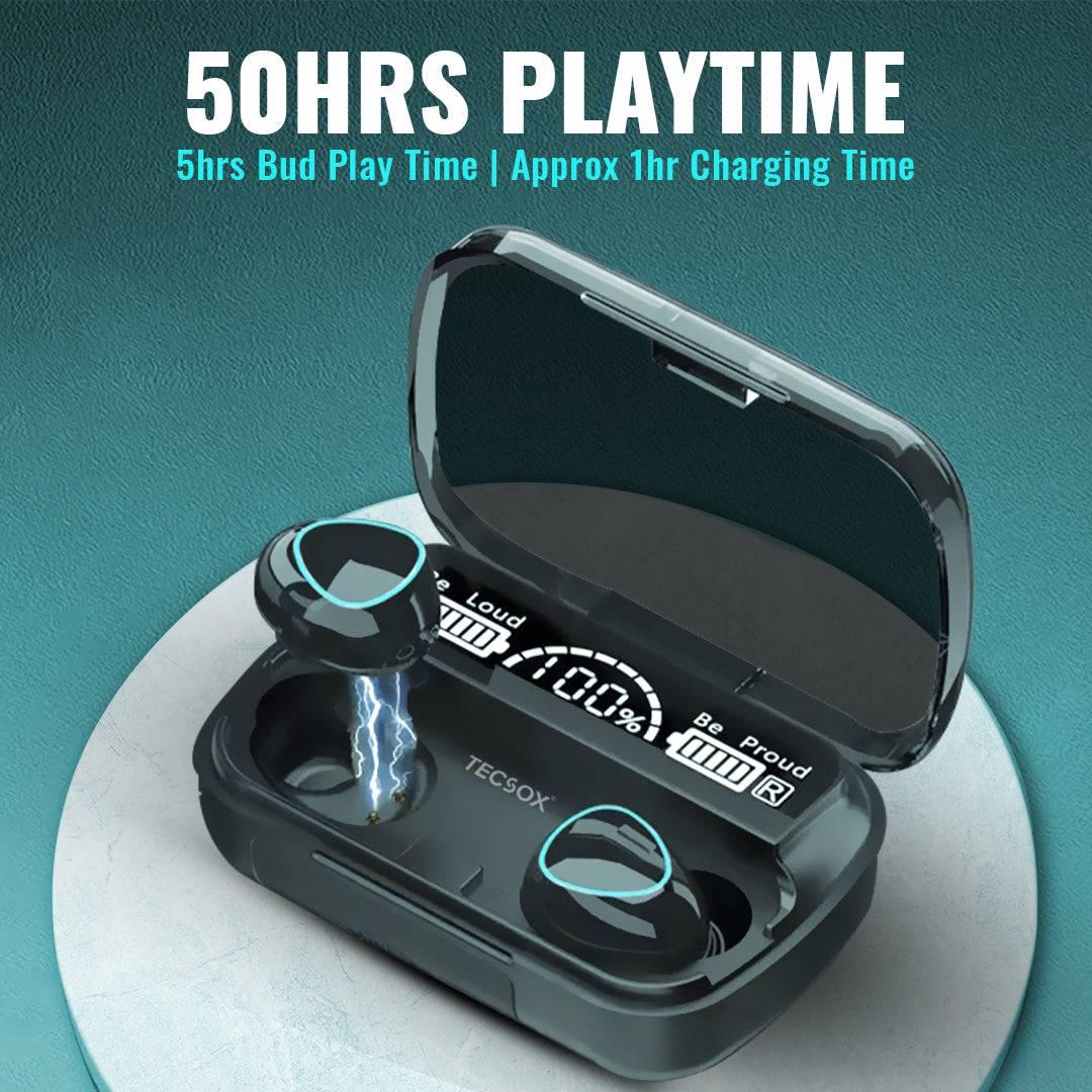 Order TecSox Max 10 Bluetooth Earbuds | Emergency Power Bank