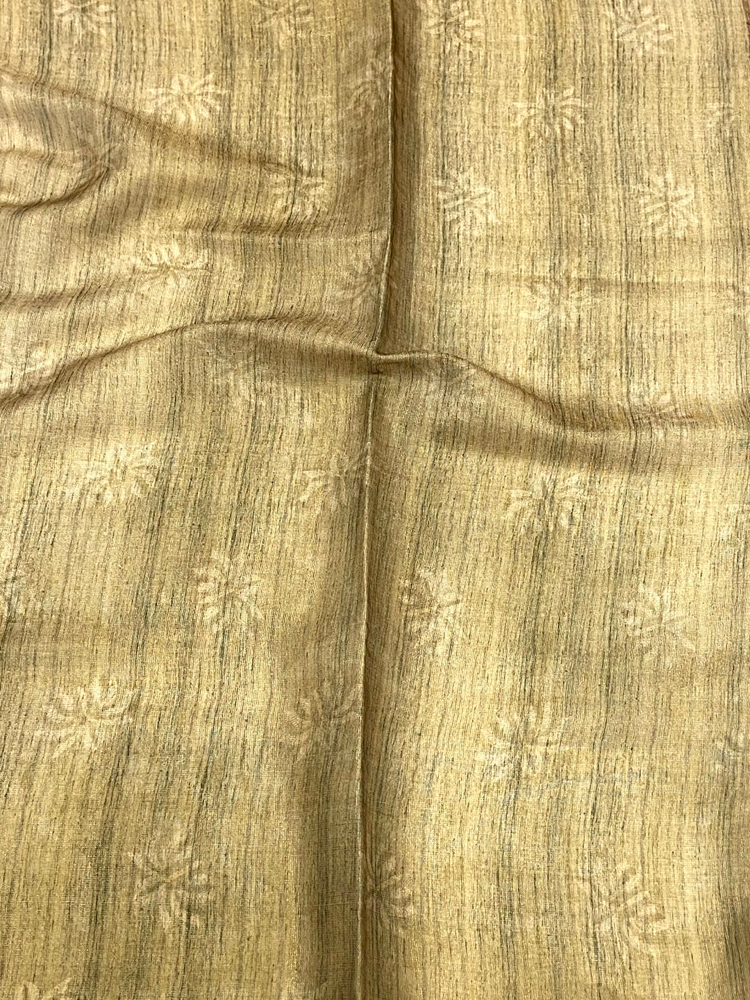 Brown Tissue Chanderi Floral Abstract Saree by My Store
