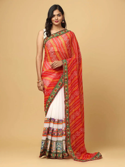 Royal Katchi Embroidery Festive Wear Saree by My Store
