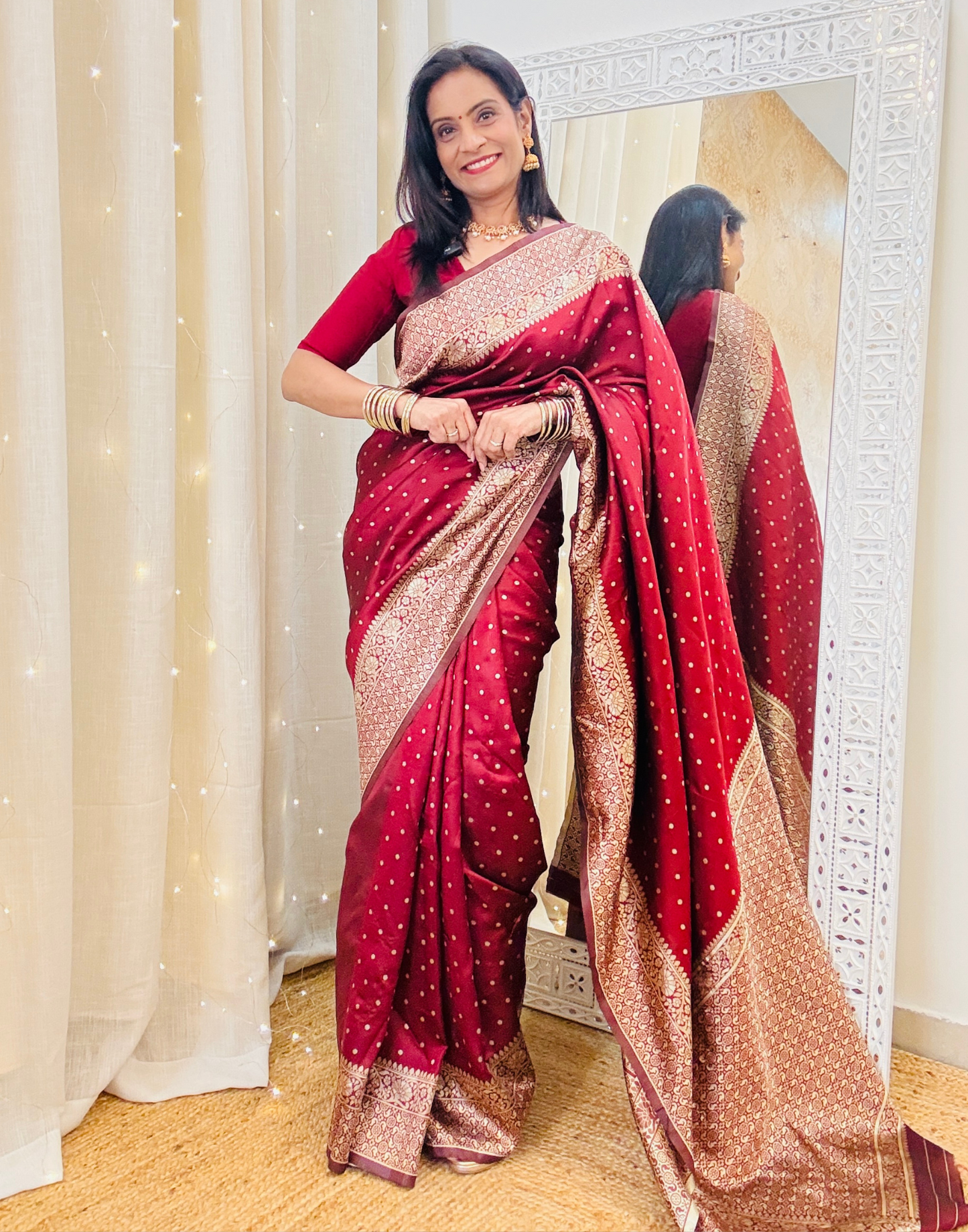 Maroon Banarasi Silk Saree