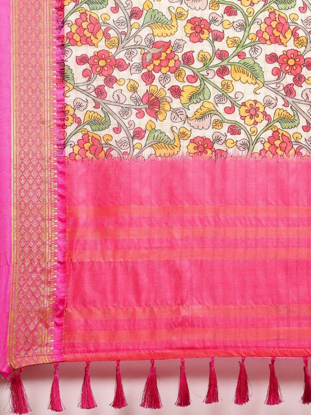 Attractive Kalamkari Digital Print Uppada Silk Saree