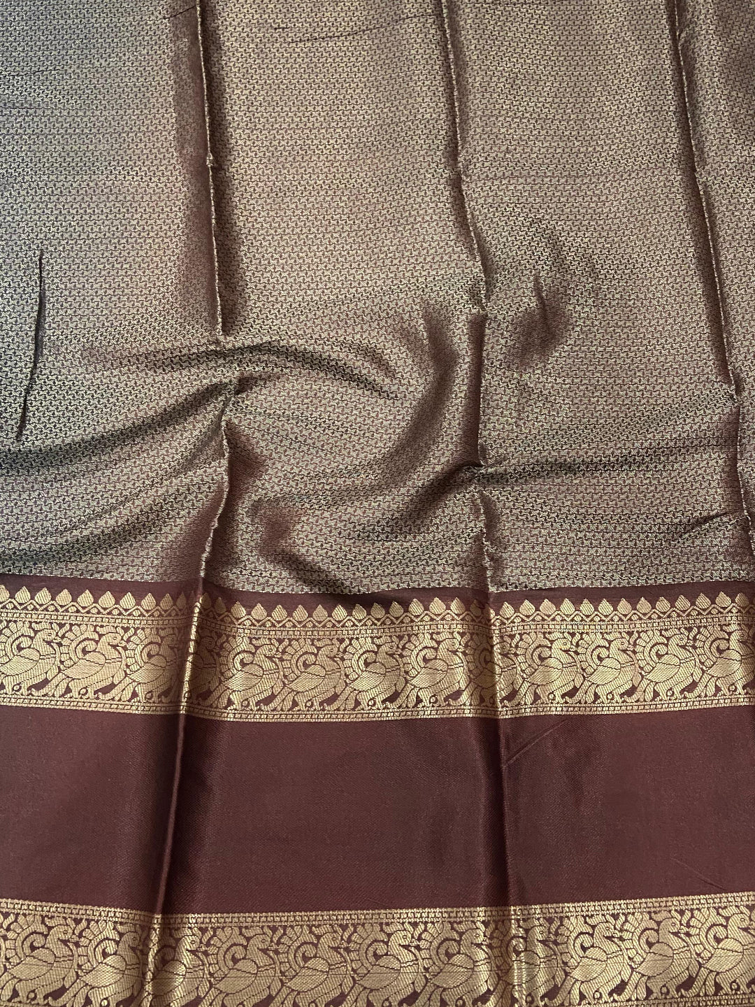Teal Banarasi Pichwai Print Saree